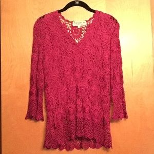 Joseph A. Crocheted top with matching shell, M